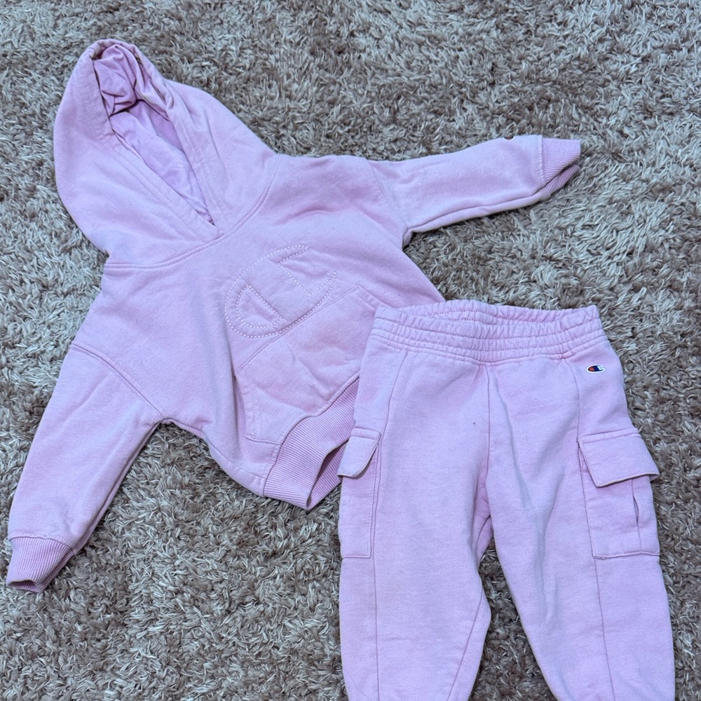 Champion Kids Light Pink Hoodie and Joggers